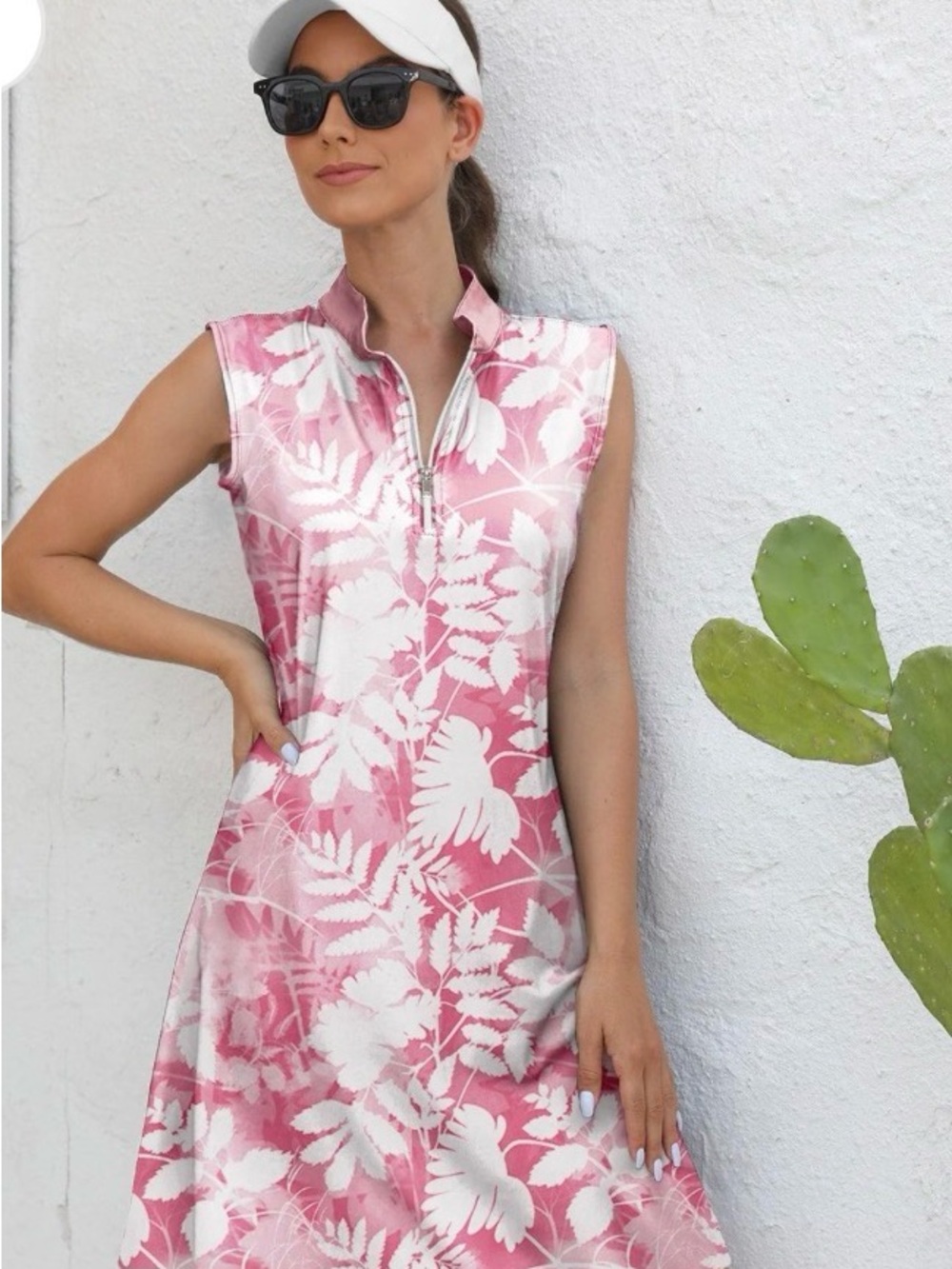 Acegolfs Botanical Energy Sleeveless 36.5 Inch Dress UPF50+